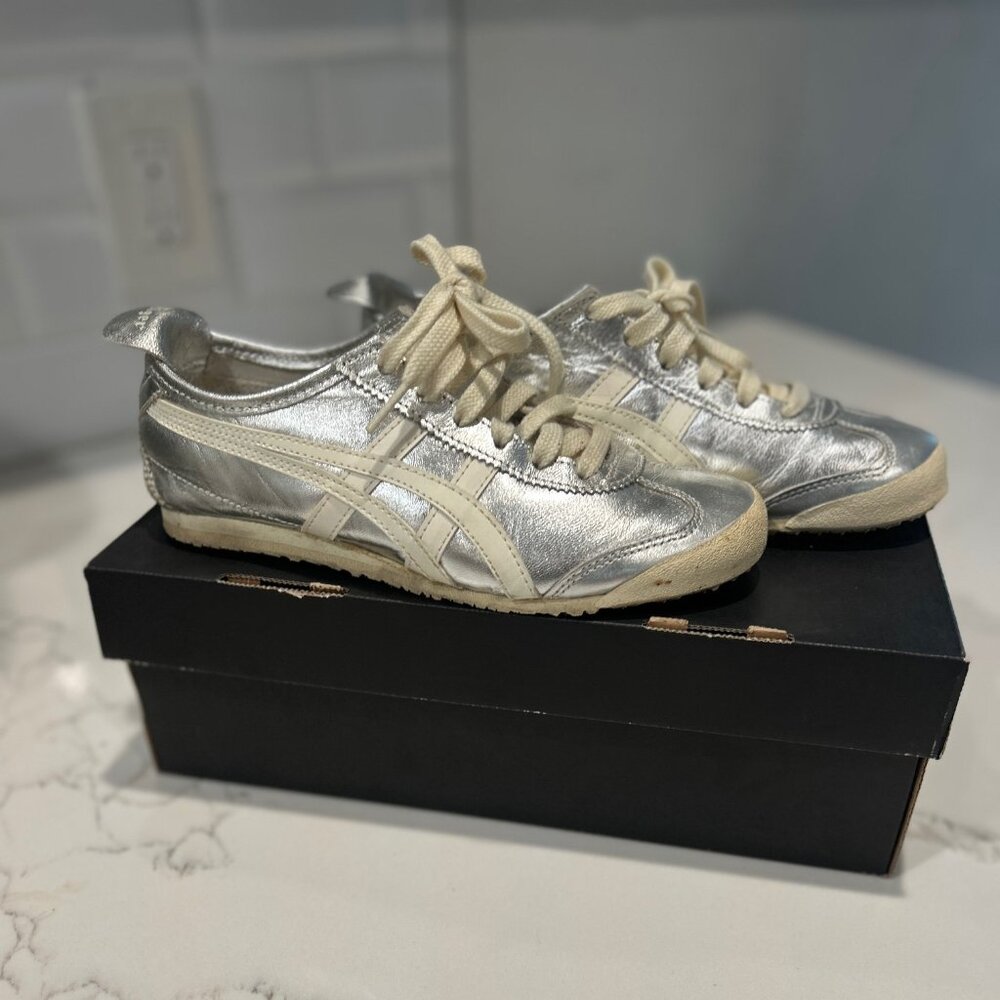 Women's Size 6 - Onitsuka Tiger Mexico Silver/White - Used Good Condition